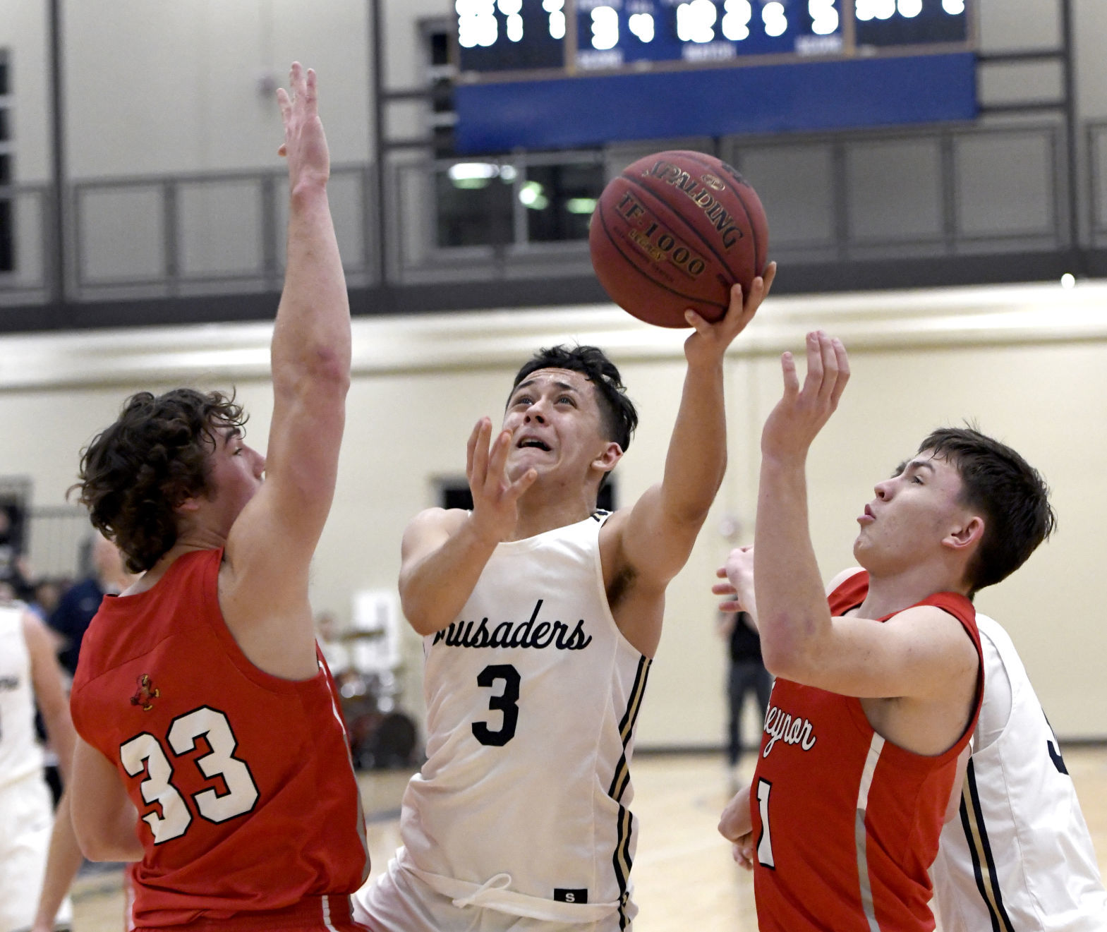 Heelan hosts Treynor boys basketball